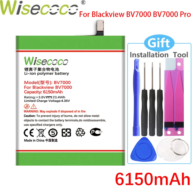 Wisecoco новая продукция батарея для Blackview BV6000 BV6000S BV7000 PRO BV8000 мобильный телефон