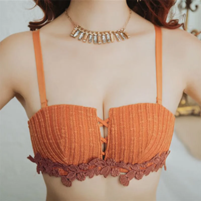 

Tizhan Floral Bralette for Women's Push Up Underwire Brassiere Smooth Thin Padded Bra