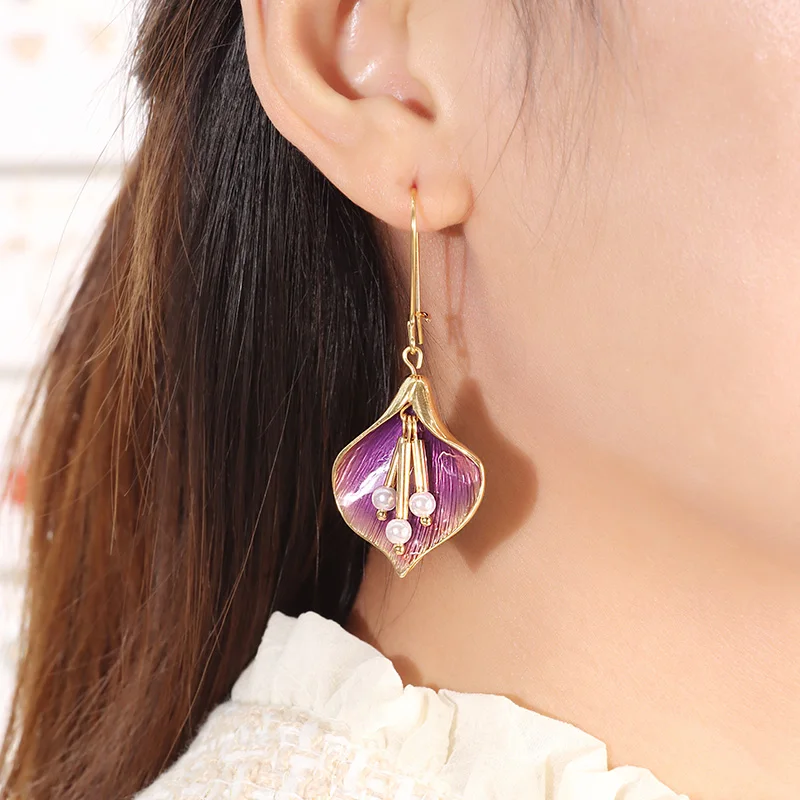 Новинка 2020 классические серьги подвески Uer из сплава с зелеными эмалированными