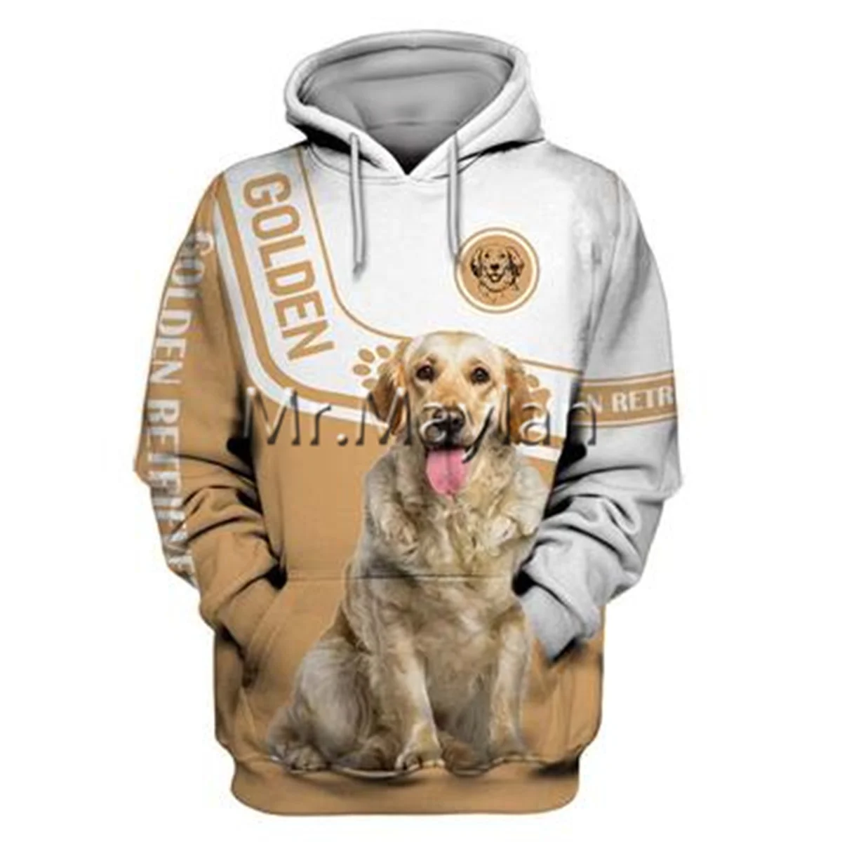 

Personality Fashion Animal Golden-Retriever 3D Printed Graphic Hoodie Men/Women Zip Hooded Streetwear Oversized Sweatshirt QW-63