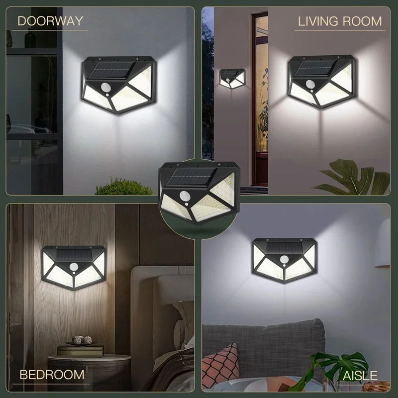 

20-144 Led Solar Wall Lamp Garden Decoration Outdoor PIR Motion Sensor Waterproof Exterior Solar Garden Light Garden Lighting