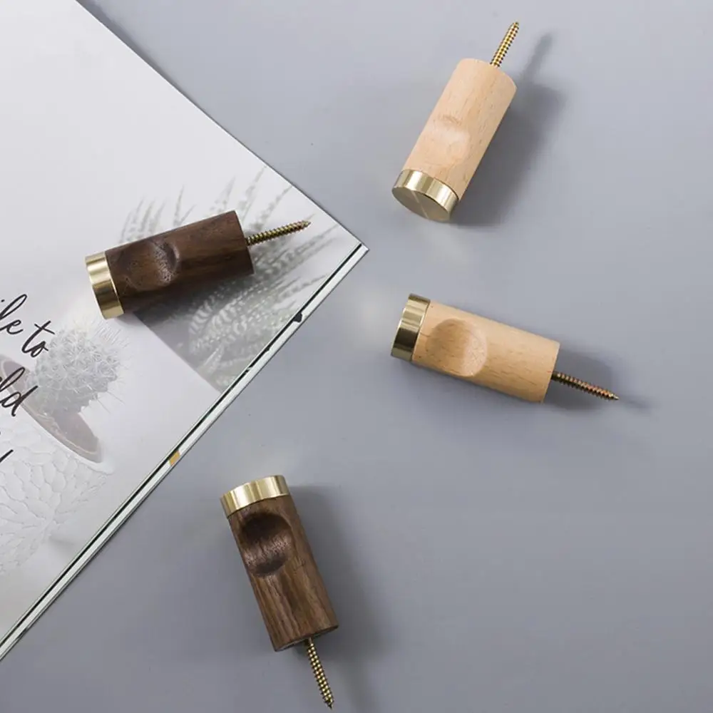 Скандинавский простой латунный Буковый крючок украшение из ореха в японском