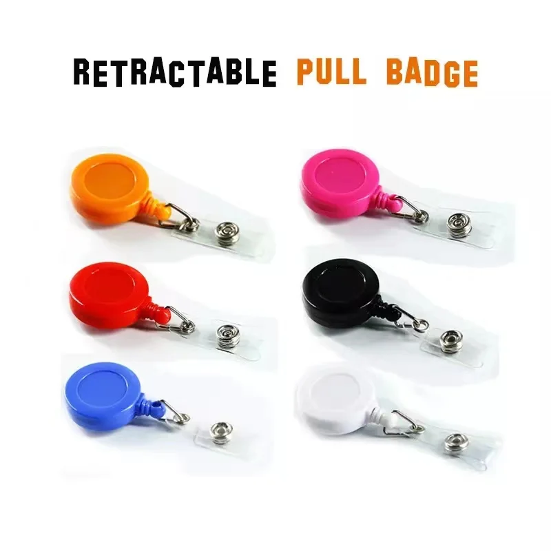 

Retractable Pull Badge ID Department Brand Name Badge Holder Scroll Key Ring Chain Clip School Student Office Badge Reel S-10