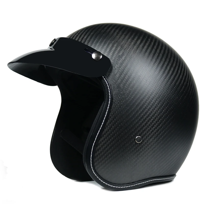 

Motorcycle rcyle carbon fiber helmet classic mask open 3 / 4 rear motorcycle capacete anti motorcycle cross motorcycle