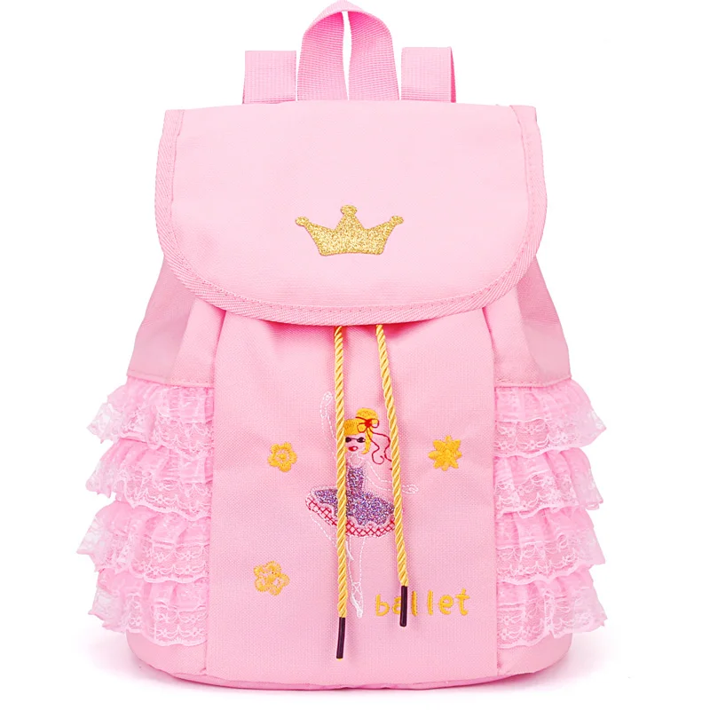 New Ballet Dance Bag Girls Golden Print Pink Waterproof Shoulder Bags Kids Ballerina School Backpacks Cavans Rucksack