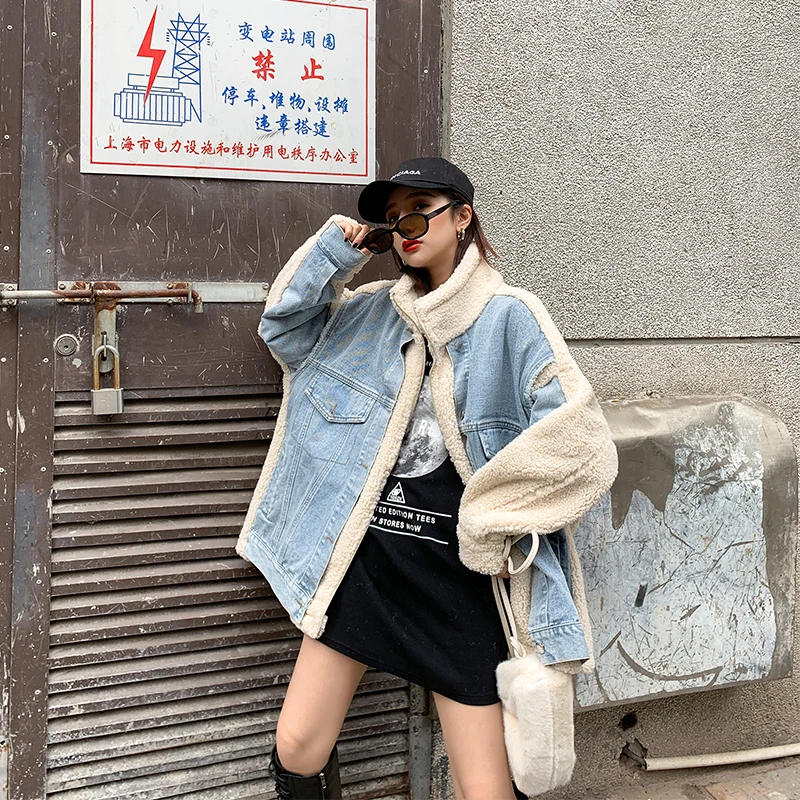 Новинка 2019 джинсовая куртка для женщин зимнее индивидуальное теплое пальто в