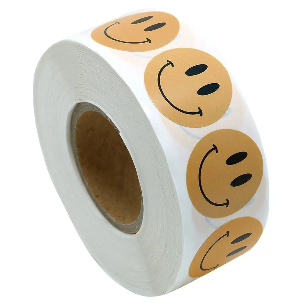 500 шт в рулоне крафт наклейка со смайликом для печати этикеток Свадебные