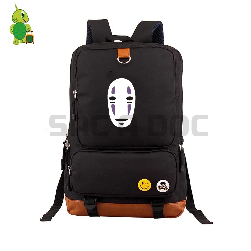Золотой Ghibli Totoro унесенный призраками женский мужской холщовый рюкзак большой емкости школьные сумки для подростков мальчиков девочек винтажный рюкзак для ноутбука - Цвет: Золотой