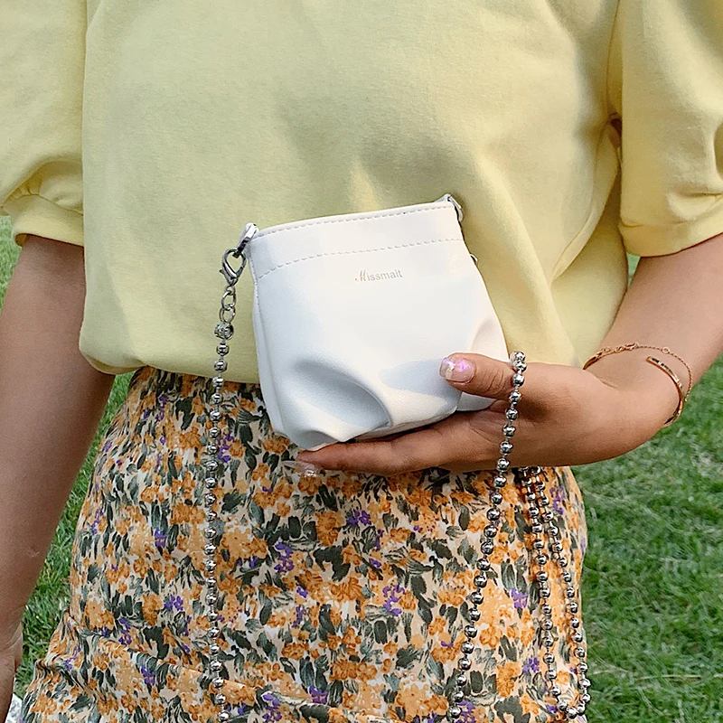 

Мини-сумка-ведро через плечо, лето 2020, женская дизайнерская сумка из искусственной кожи высокого качества, сумка-мессенджер на цепочке