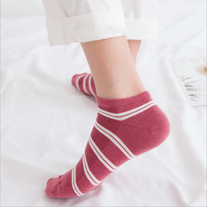 Милые новые женские носки 2020 повседневные носки-башмачки в полоску с листьями и