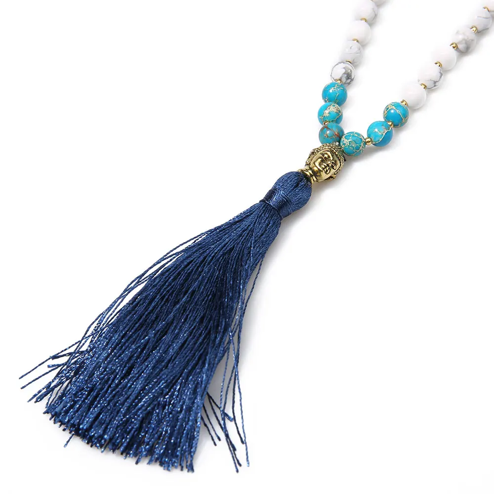 6 мм натуральный белый камень Императорский желтый ручная работа бисер кисточка