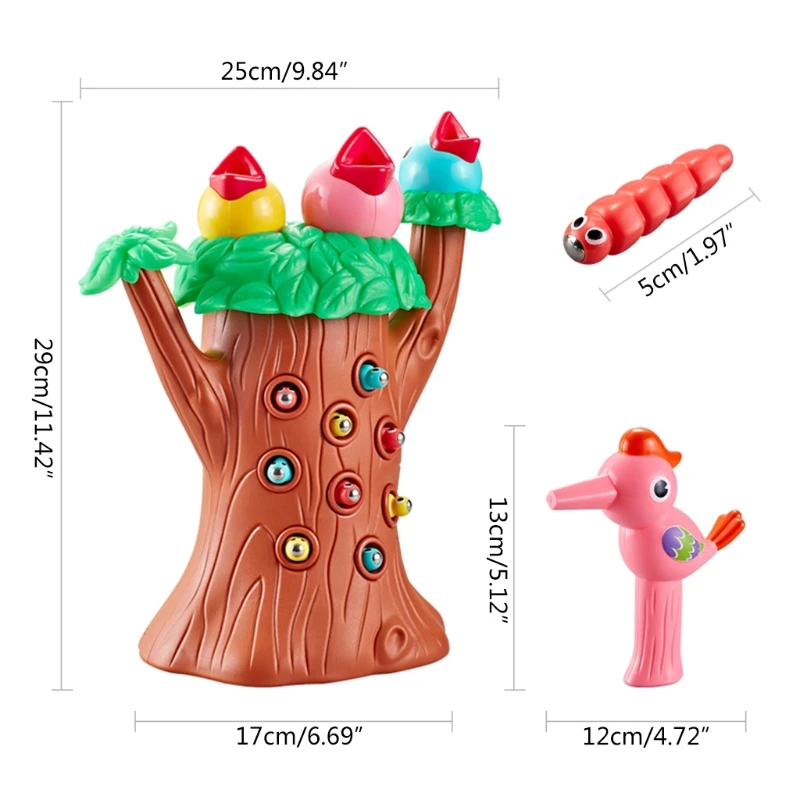 

50LE Kids Pretend Puzzle Bird Catching Insects Accessories Educational Play Funny Table Toy Best Gift