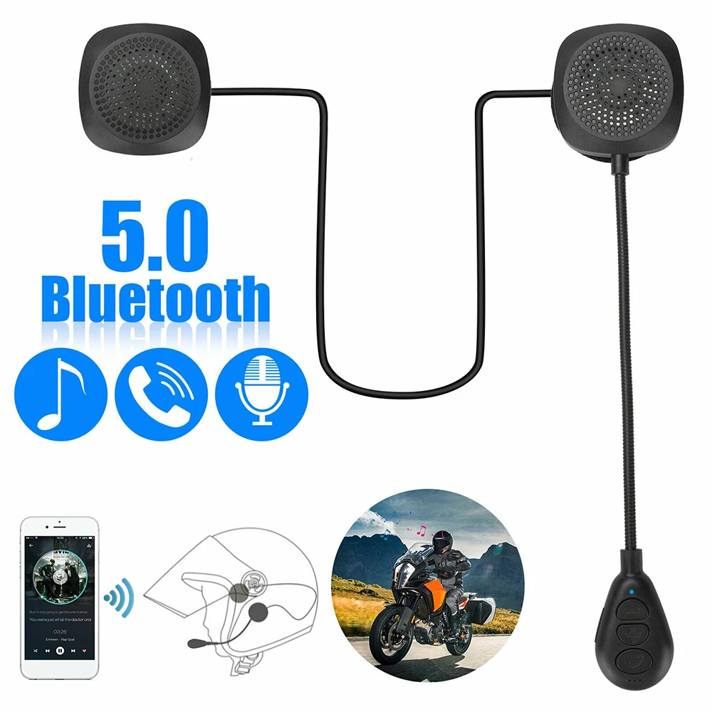 

Motorcycle Helmet Bluetooth 5.0 Headset Anti-interference Moto Helmet Riding Intercom Wireless Hands Free Headphone MP3 Speaker