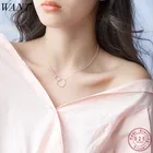 Женская подвеска с двойным кольцом WANTME, Геометрическая подвеска из 100% стерлингового серебра 925 пробы, ожерелье