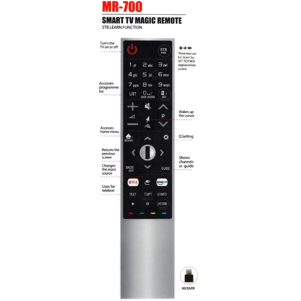 НЕ Волшебный пульт дистанционного управления универсальный для lg tv MR-700 AN-MR700 AN-MR600 AKB75455601 AKB75455602 OLED65G6P-U с netflx amazon