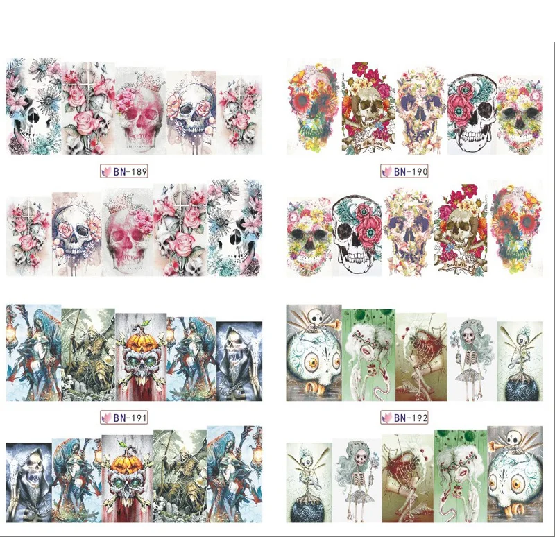 Новое поступление 3D наклейки для ногтей Валентин на Хэллоуин и Рождество