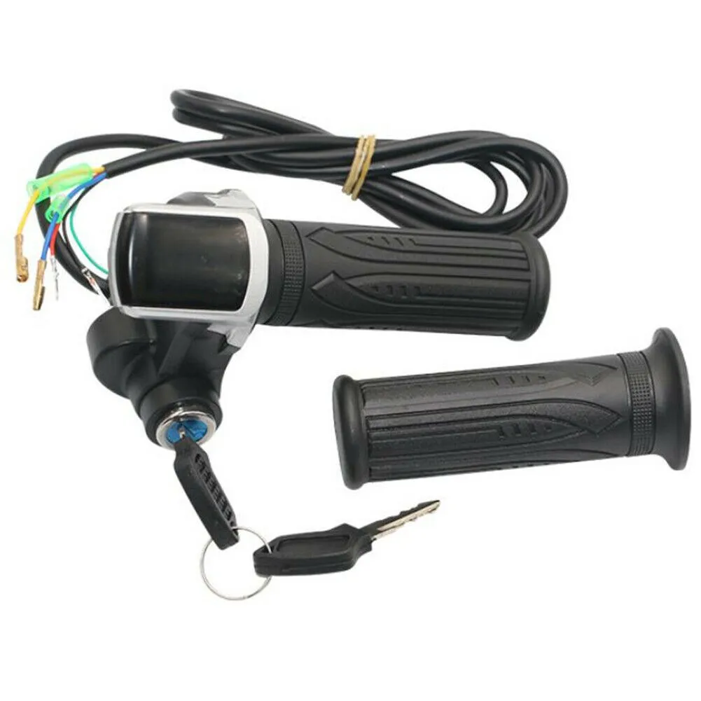 

E-Bike Handlebar Throttle Grip With LCD Display 24/36/48V Electric Scooter Bicycle Throttle Electric Bicycle Accessories