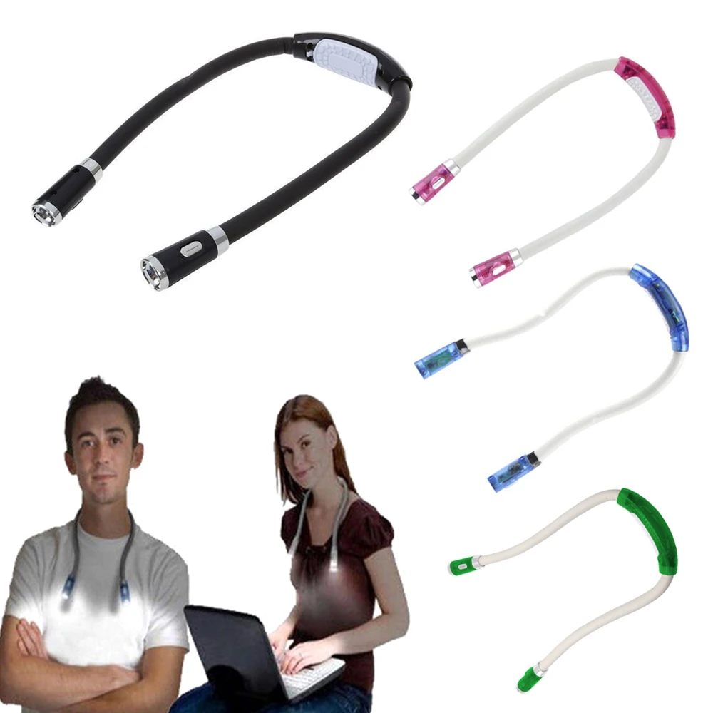 Гибкий Handsfree светодиодный сетчатый Ночной светильник, удобный светильник для чтения книг с питанием от батареи, светильник для кемпинга