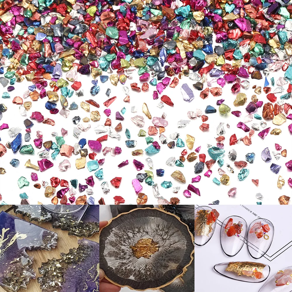 

20g Metal Crushed Broken Glass Stones Crystal UV Epoxy Resin Filler Nail Art Decorations DIY Crafts Jewelry Making Mold Fillings