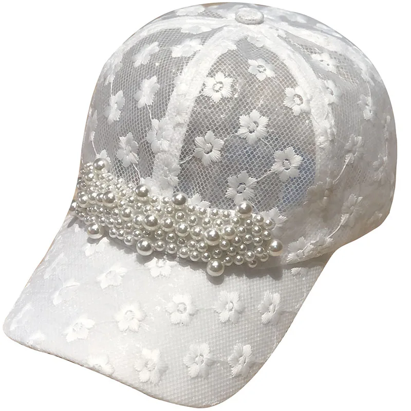 

Summer lace flowers small fresh sun protection baseball cap Korean tide casual all kinds of breathable sunshade cap children
