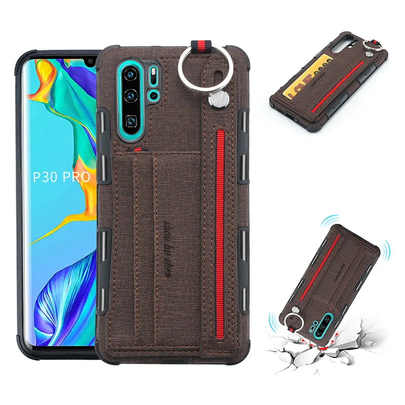 Для huawei P30 20 pro lite TPU задняя ткань прочная защитная войлочная ткань чехол для huawei P30 P20 pro P20 p30 lite чехол для карт - Цвет: Brown
