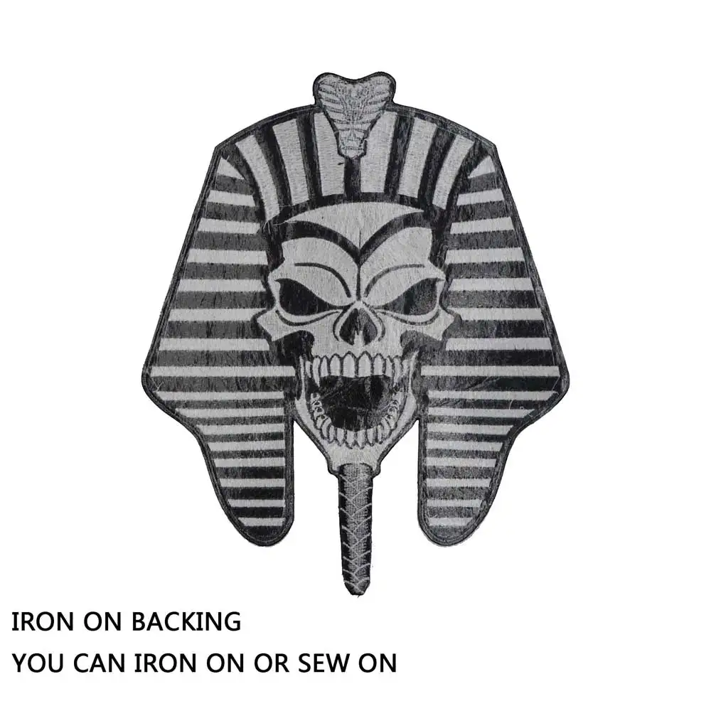 Большой Египетский мумий король Утюг на подложке вышитый швейный ярлык панк