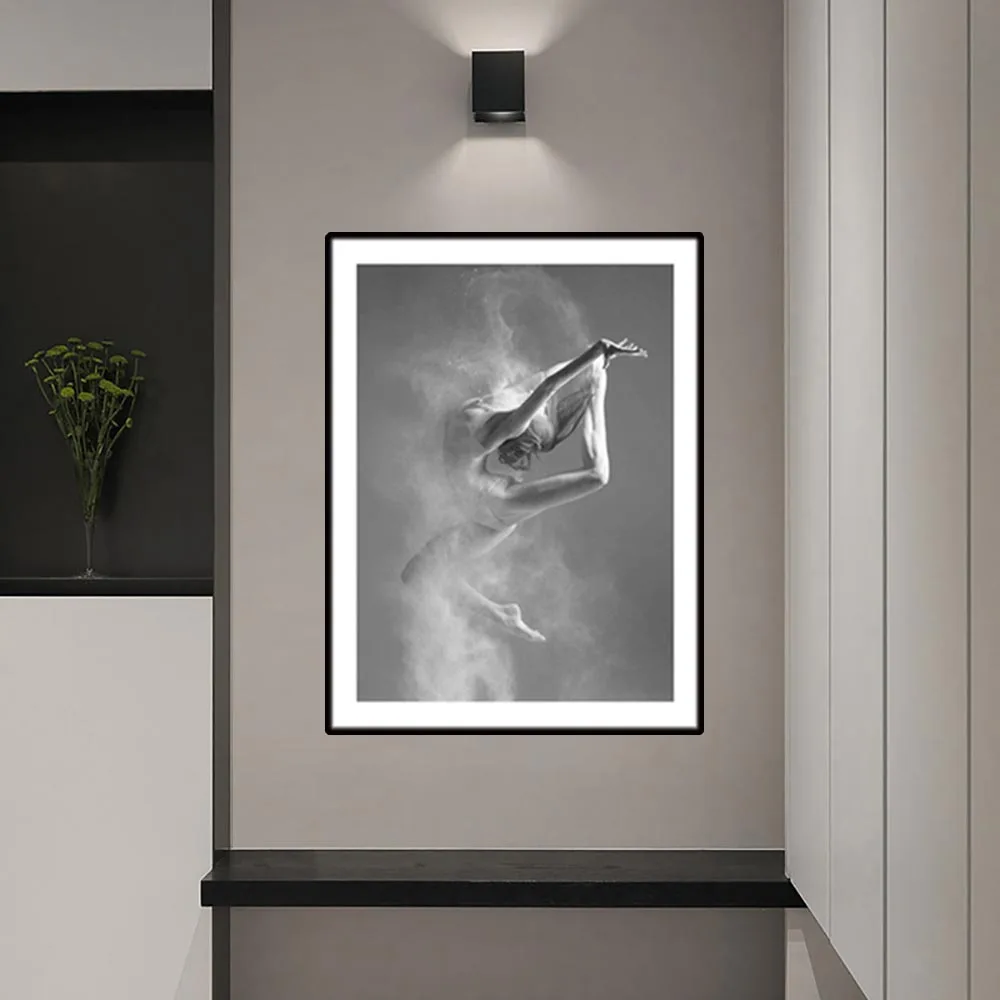 Настенное изображение холст печать черная белая балерина современные картины