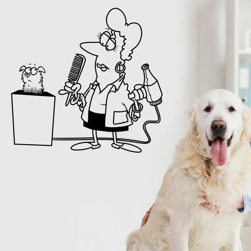 

Grooming Dog Salon Decal Pet Shop Wall Sticker Posters Vinyl Art Decals Parede Decor Mural Pet Clinic Wall Sticker