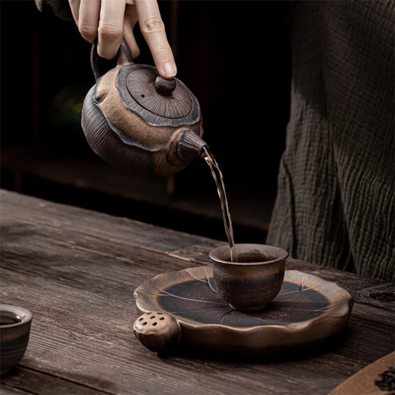 Керамический позолоченный Железный глазурь в японском стиле чайный горшок с