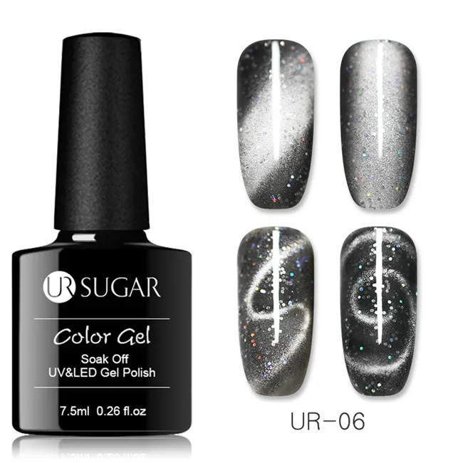 Laser 6 Ur Sugar 9D глаз хамелеона кота Гель-лак для ногтей УФ Магнитный Гель-лак золотой цвет замачиваемый УФ светодиодный Гель-лак для ногтей маникюрный лак - Цвет: Laser 6