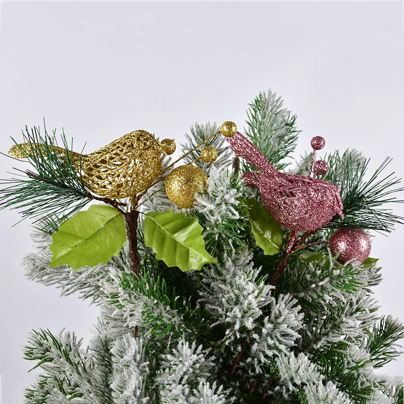 Праздничные украшения цветной блеск фруктовая вырезка птиц Рождественская елка