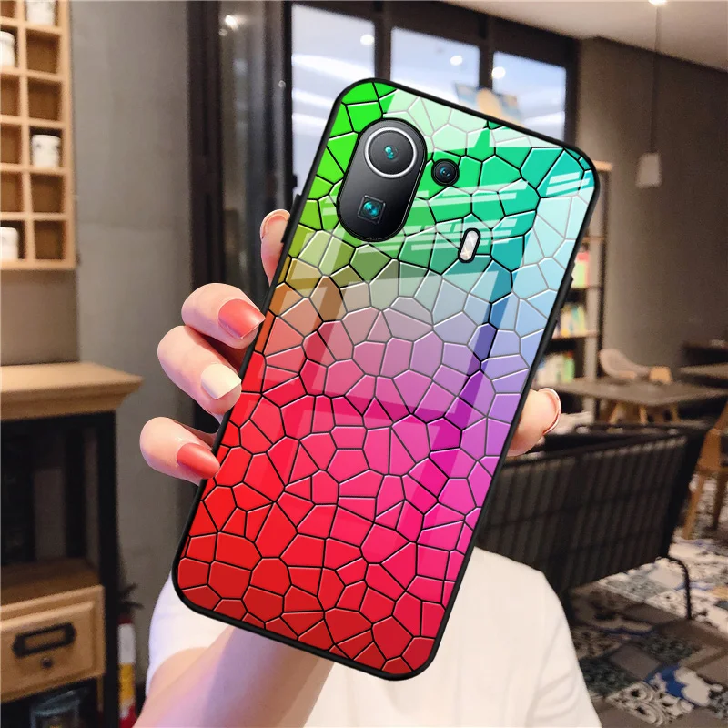 

For Xiaomi Mi 11 Pro Case Mi11 Lite Tempered Glass Hard Back Phone Cover For Xiaomi Mi 10T Lite Note 10 T Pro Soft Silicone Case