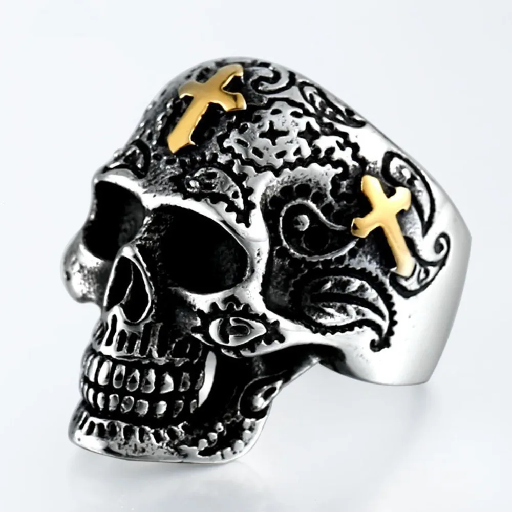Кольцо с готическим черепом в стиле Мужское кольцо из нержавеющей стали панк рок