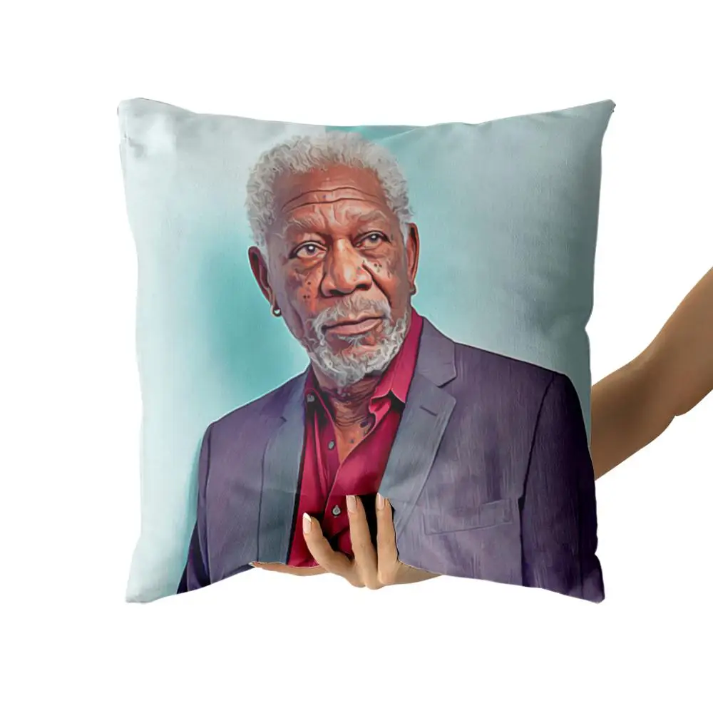 

Morgan Freeman Cotton Canvas custom pillow custom covers Throw Pillow Pillow Covers personalized gifts
