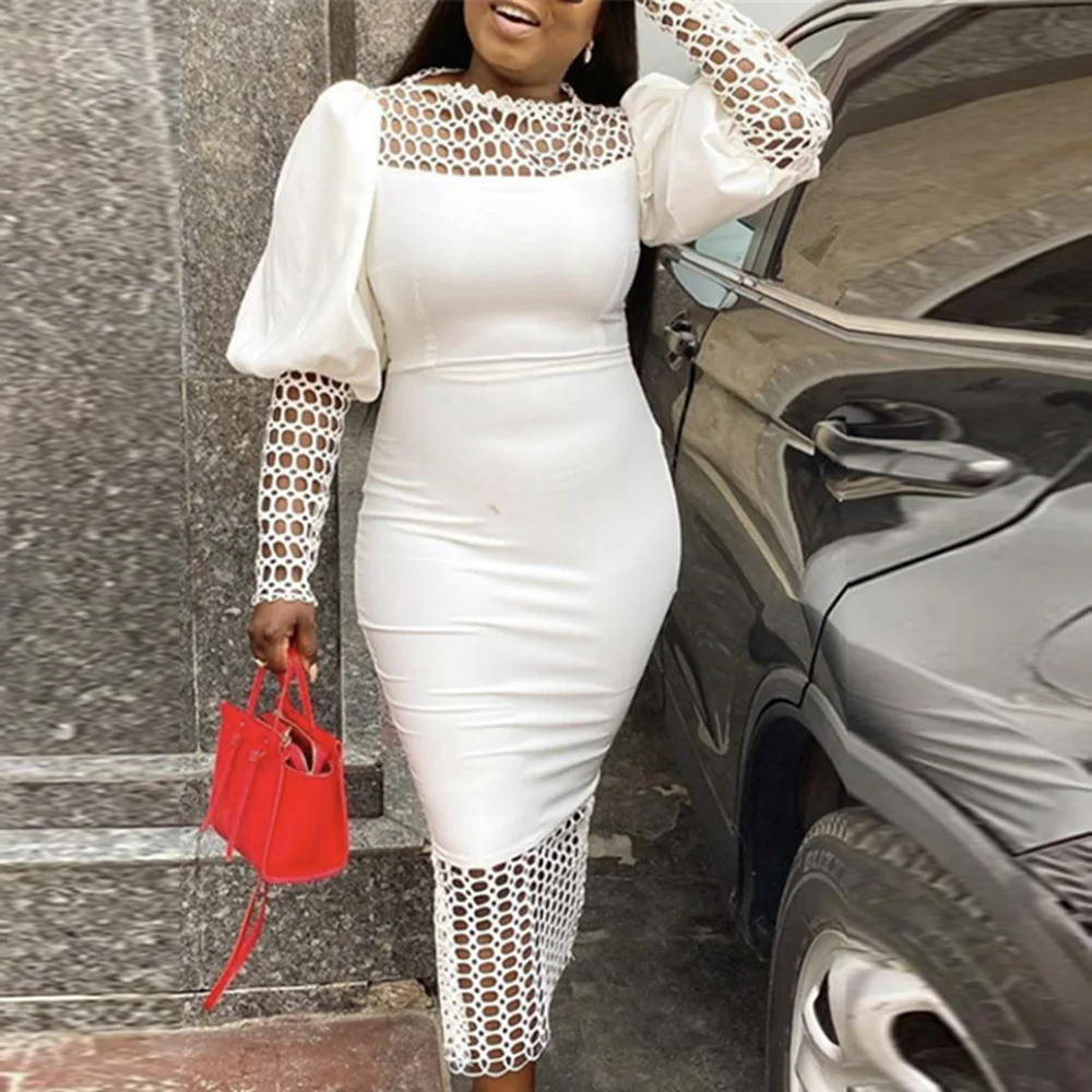 

Женское платье-миди в клетку, с длинным рукавом-фонариком, лето-осень 2020