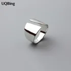 Модные геометрические серебряные ювелирные изделия глянцевые широкие Открытые Кольца для женщин рождественские подарки