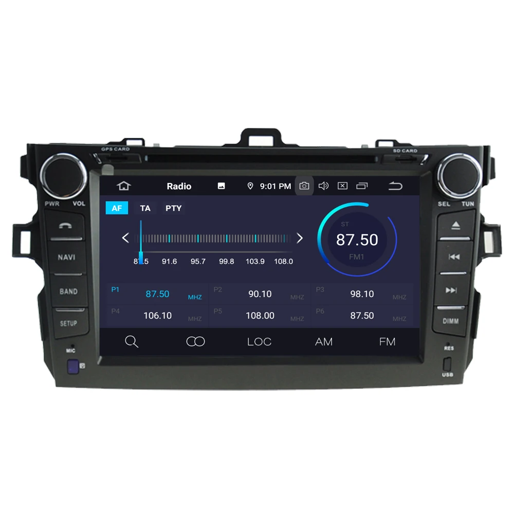 Автомобильный мультимедийный плеер RoverOne для Toyota Corolla 2007 2012 Altis Android 10 DVD GPS