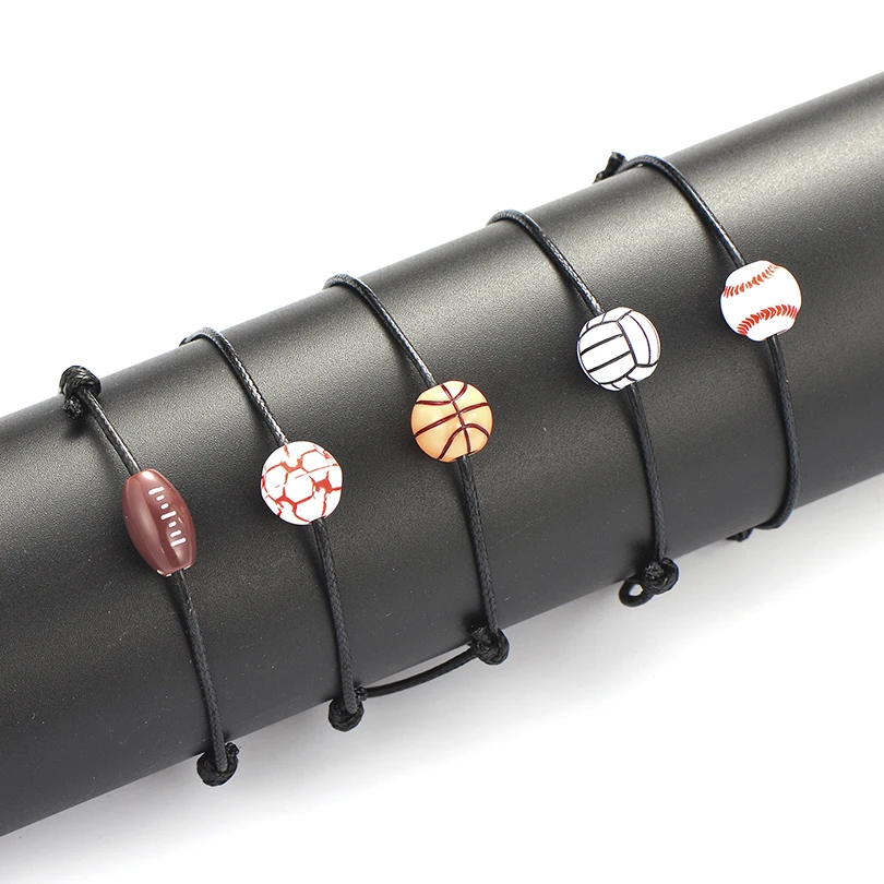 IYOE винтажные черные браслеты из пукожаной веревки для женщин и мужчин Бейсбол