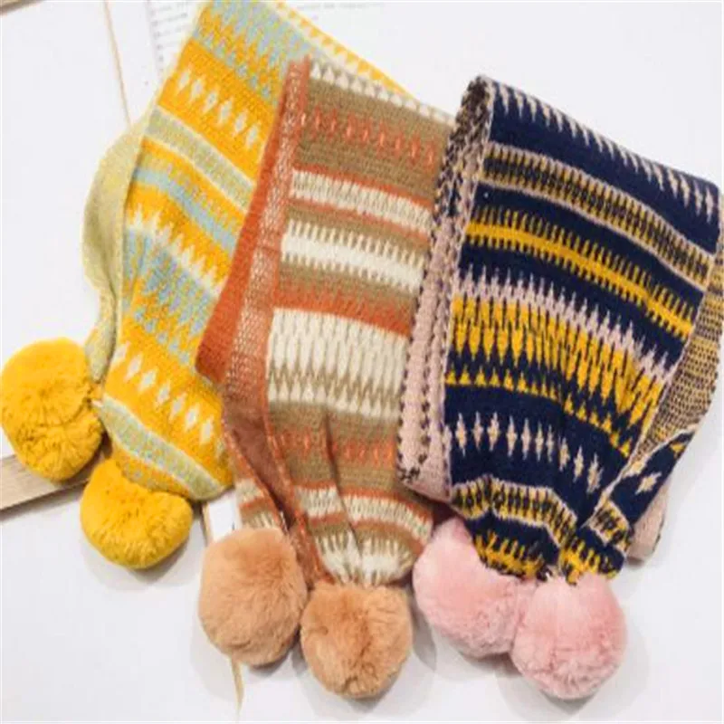 Qiu dong han edition knitted children's collar boy girl scarf color matching baby winter more national wind in to BKX458 | Аксессуары