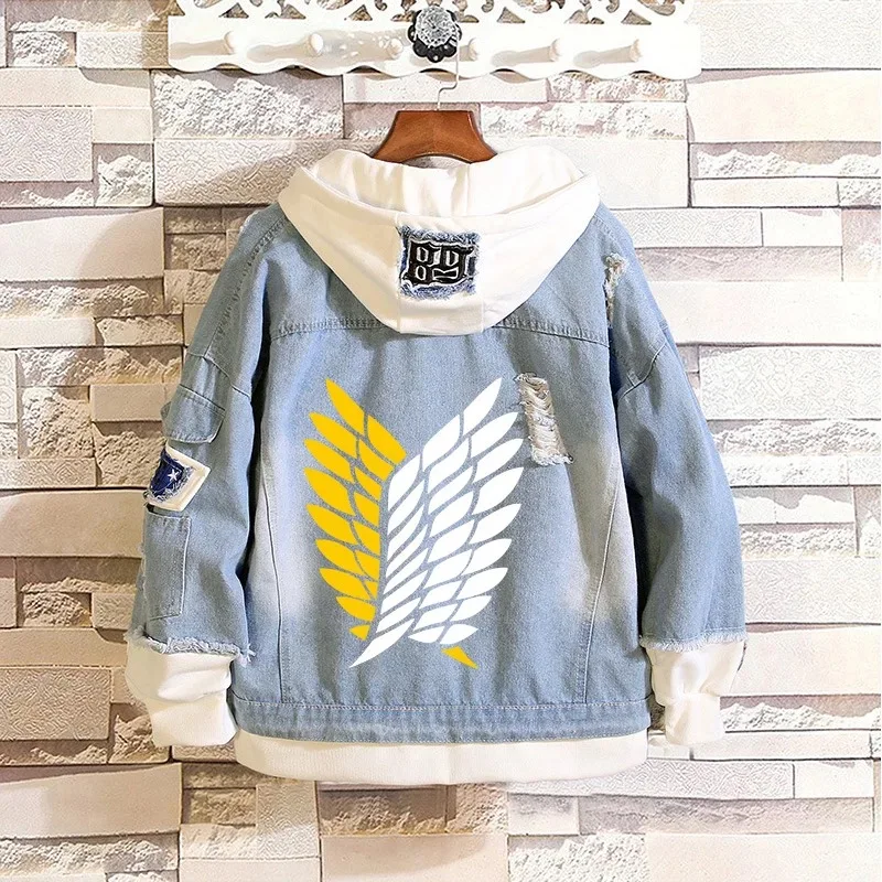 Коллекция 2020 года джинсовая куртка атака на Титанов для косплея разведчика