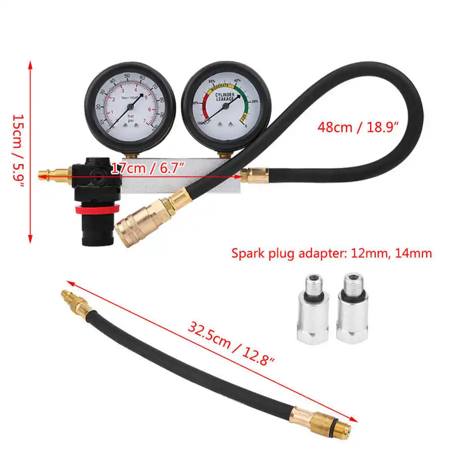 

4Pcs Cylinder Leak Tester Petrol Engine Compression Leakage Leakdown Detector TU-21 Leakdown Detector