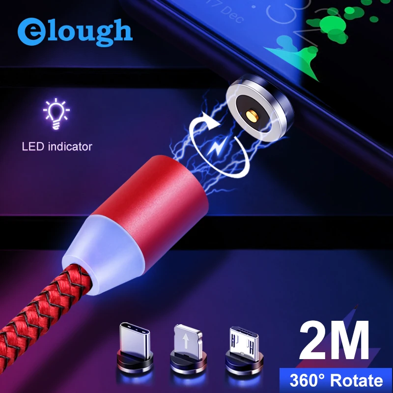 Магнитный зарядный магнитный кабель micro usb тип с для зарядного устройства iphone Elough