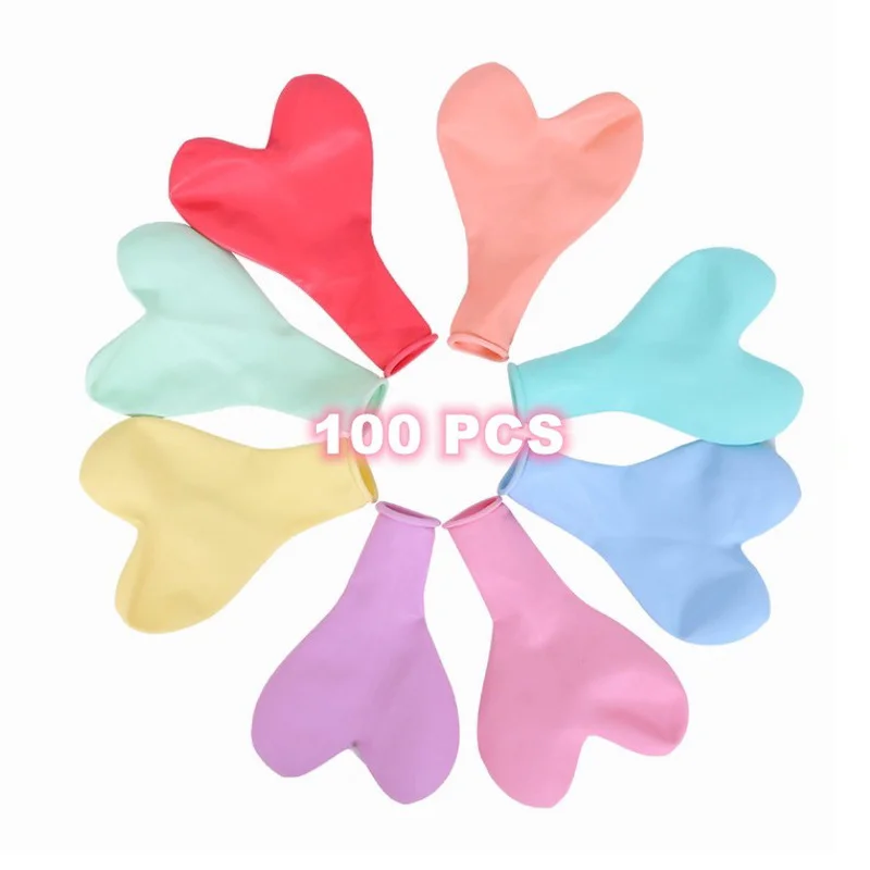 

100 PCS 12 Inches Heart Shape Macaron Balloon for Birthday Party Wedding Anniversary Decoration