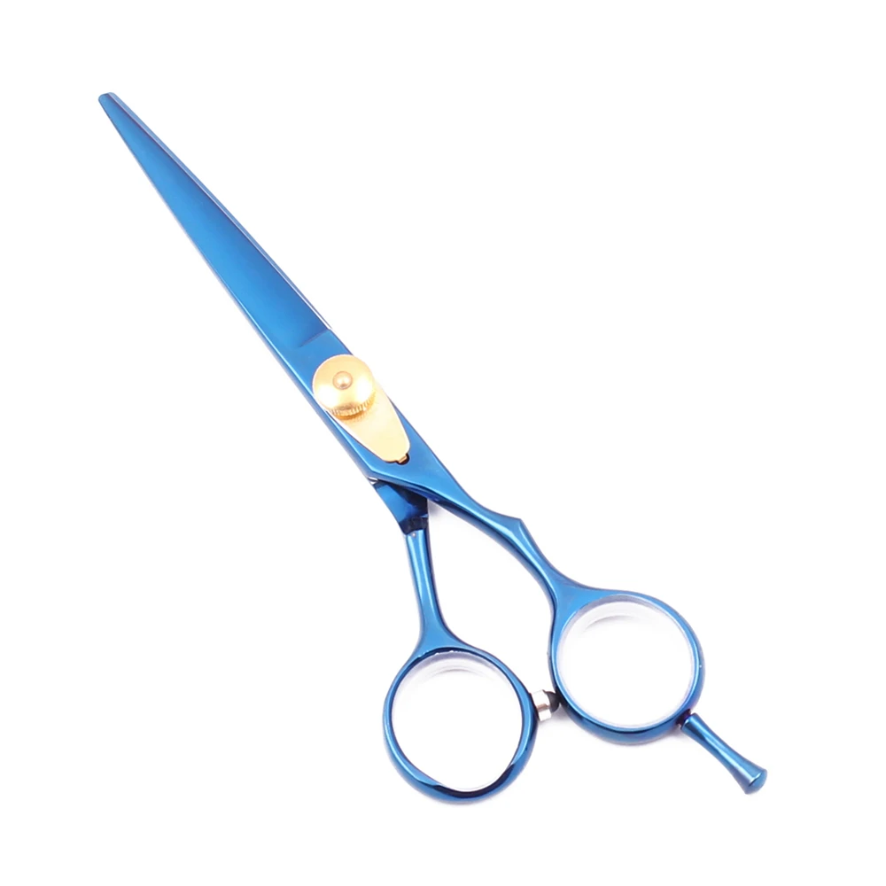 Парикмахерские ножницы 6 &quotстальные синие для стрижки волос филировочные