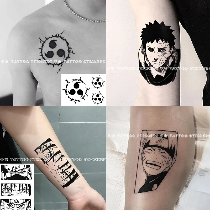 

Anime Tattoo Stickers Uchiha Obito Waterproof Sticker Cosplay Props Accessories Diy Stickers Halloween Gift