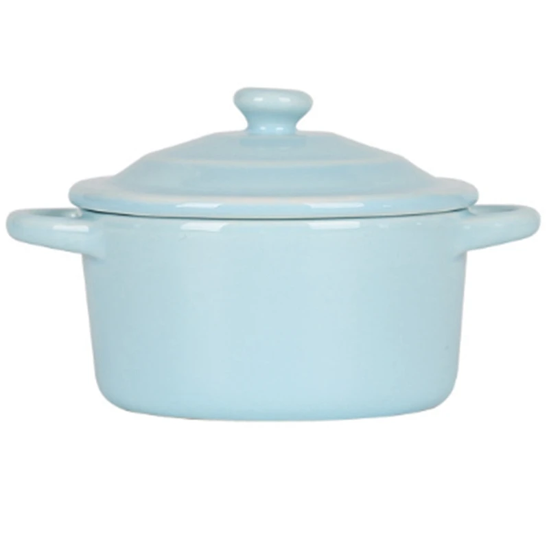 Керамическая пиала для риса столовая посуда с двумя ушами и крышкой чаши супа