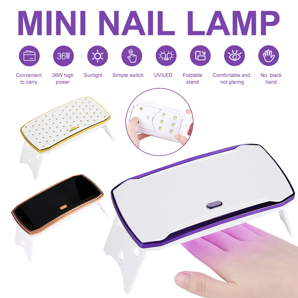 

36W Mini LED Nail Lamp UV LED Nail Dryer for Curing Gel Polish Fast Drying Foldable Nail Lamp Manicure Pedicure Salon Tools
