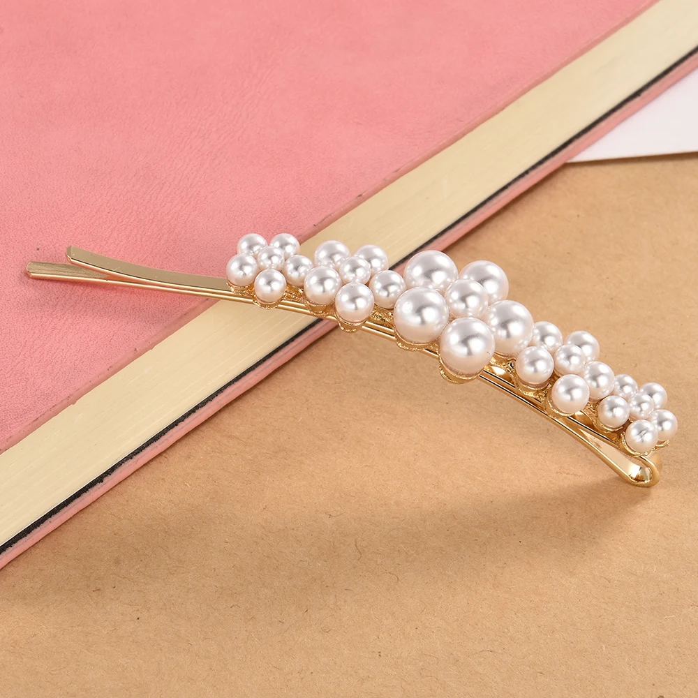 1/2 шт Металлические жемчужные заколки для волос женские аксессуары Прямая
