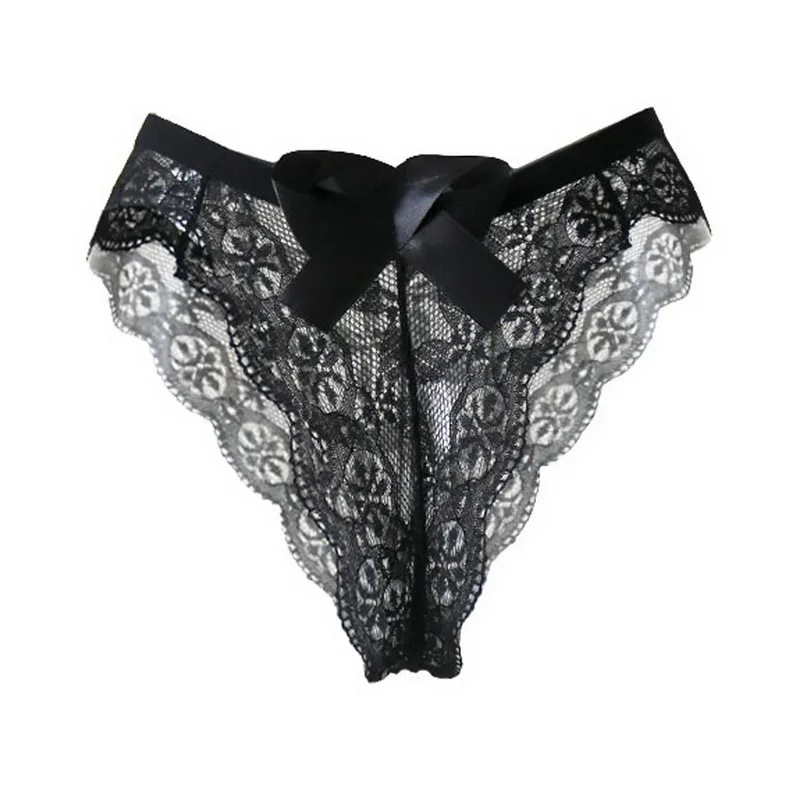 Соблазнительные трусики из кружева прозрачный Thon трусы Для женщин лук плитка