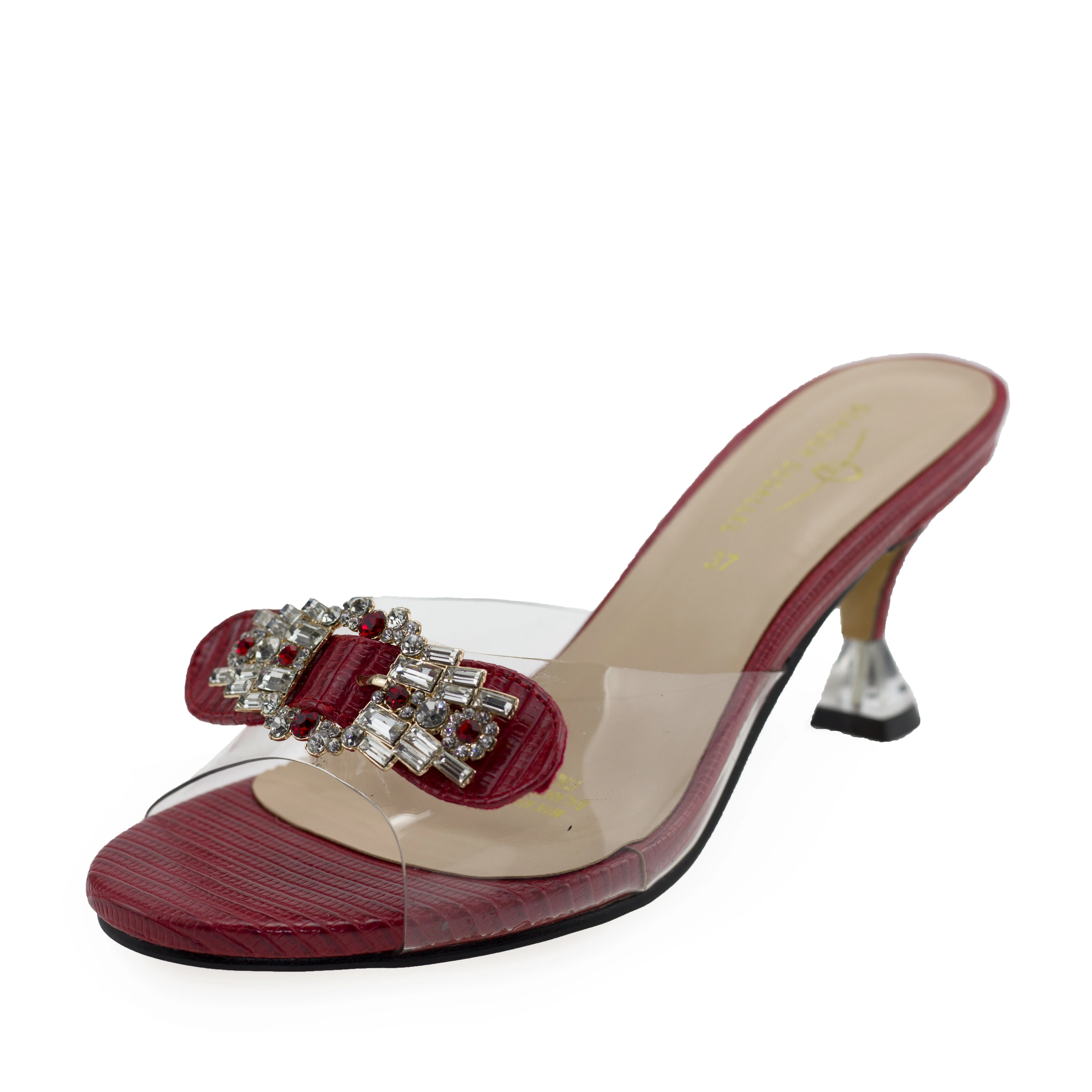 Sexy Clear Women Sandals 673-2 Chic Sexy Sandals for Girls Bowknot Bow Dressy Heels Ladies Pumps Medium Heels Sandals for Women